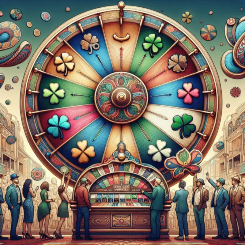 Colorful spinning Wheel of Fortune slot game interface