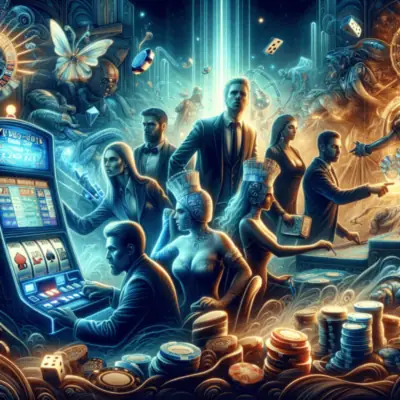 Video-Slots casino interface with spinning reels